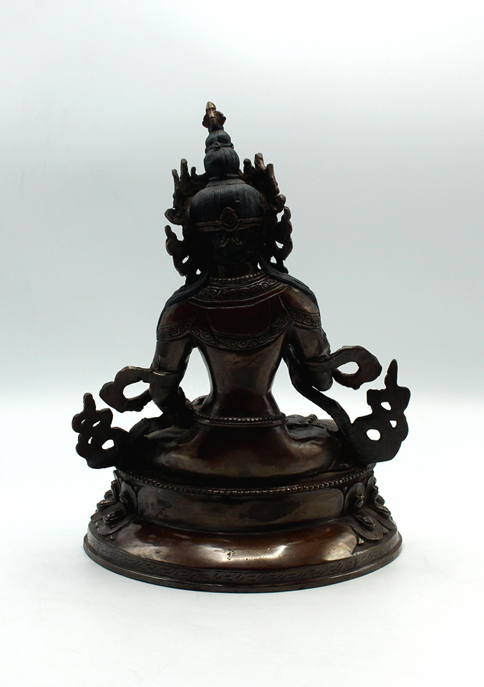 Double Lotus Copper Oxidized Vajrasattva Statue