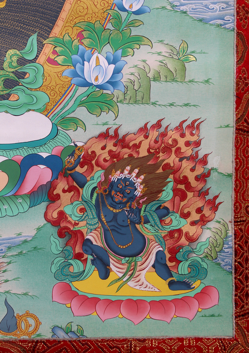 Thousand-Armed Avalokiteshvara Brocade Thangka Painting – Compassion Embodied in Art