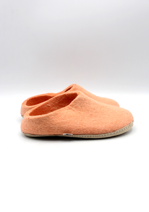 Hand Felted Woolen Classic Women Slippers - Peach Pink