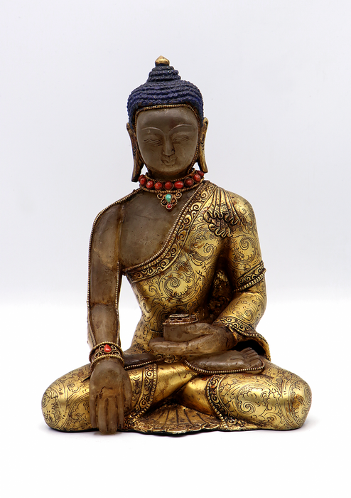 Crystal Shakyamuni Buddha Statue 9"H