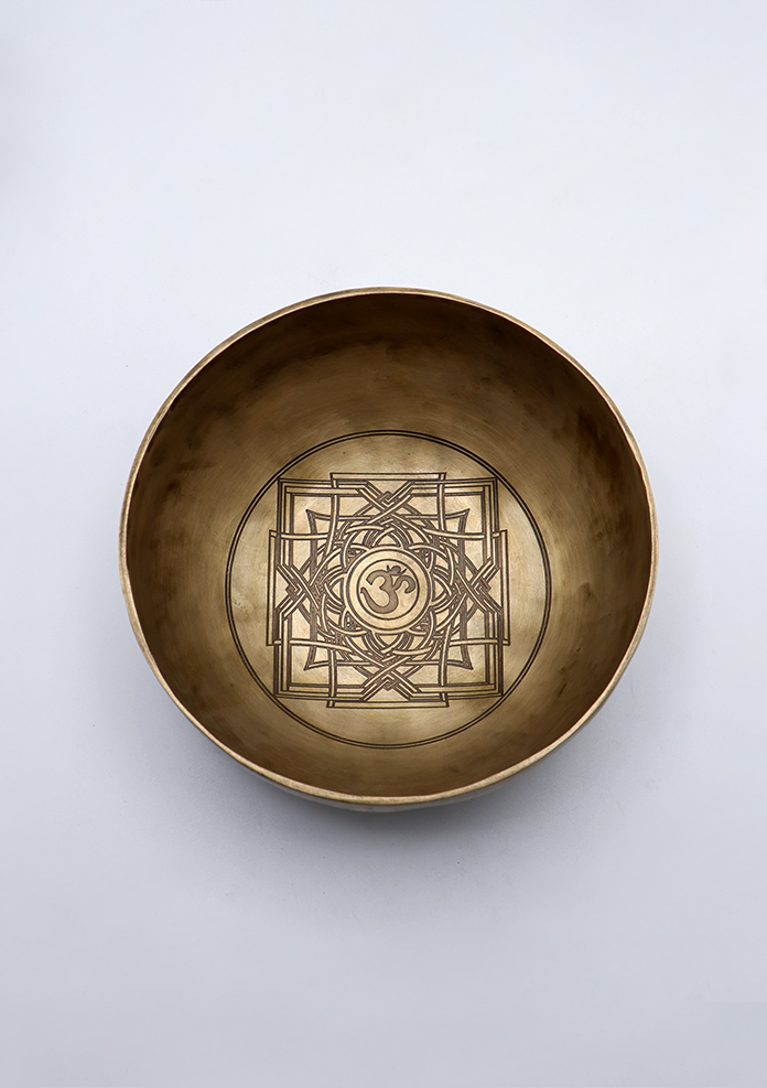 Hindu Om Mandala Etching Gulpa Tibetan Singing Bowl