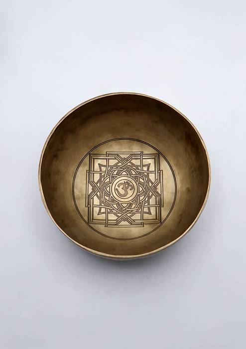 Hindu Om Mandala Etching Gulpa Tibetan Singing Bowl