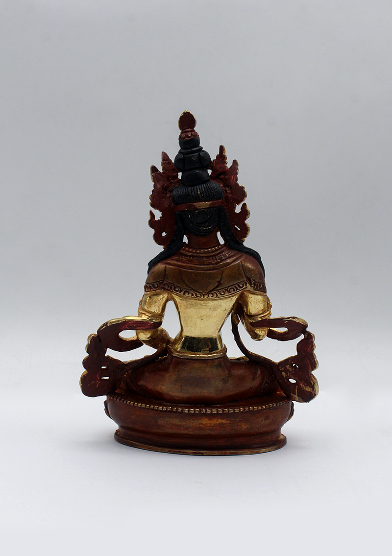 Partly Gold Plated Vajrasattva Statue 5.5" H