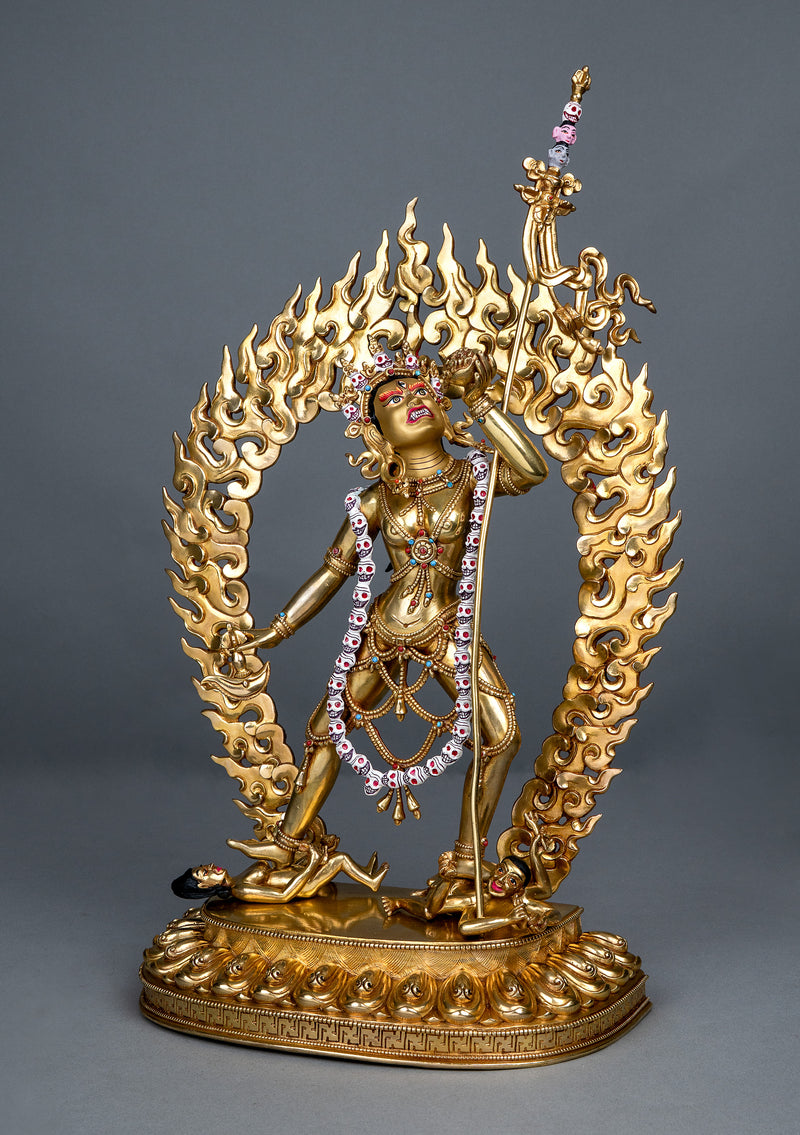 Masterarts 24K Fully Gold Plated Yogini Statue 15"H
