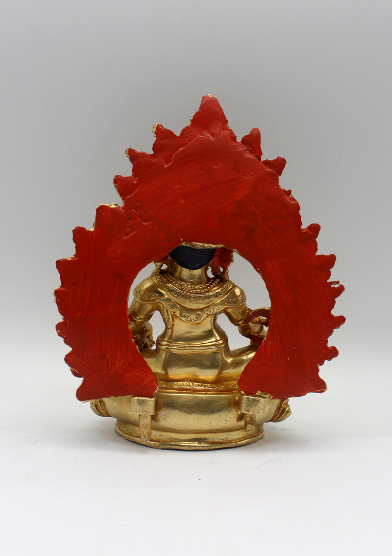 Jambhala God of Wealth 24 K Gold Statue Kubera