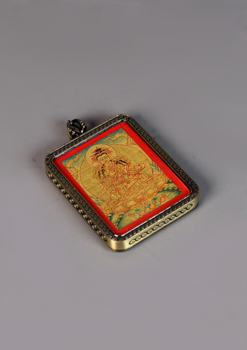 Vajrasattva Mini Thangka Amulet Pendant