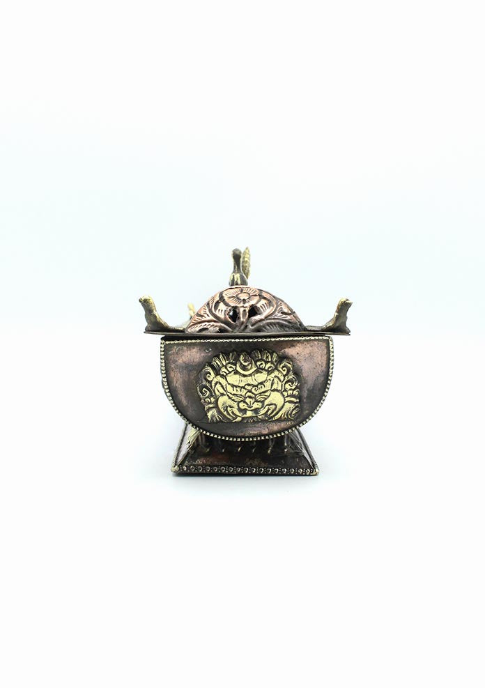Tibetan Dharma Chakra Incense Burner with 8 Auspicious Symbols