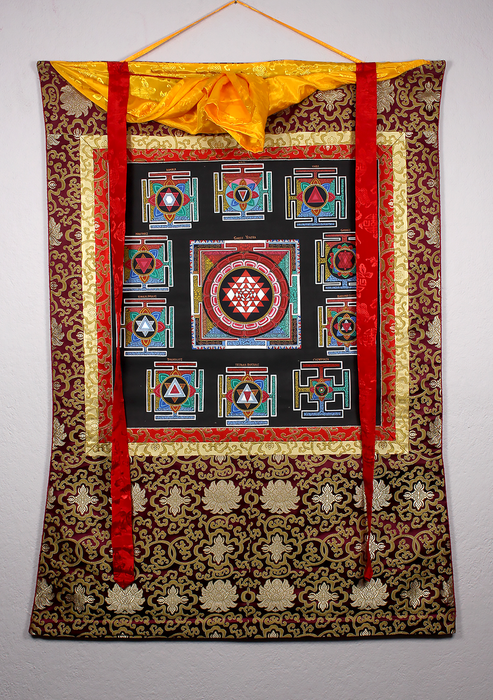Shree Yantra Brocade Thangka Painting