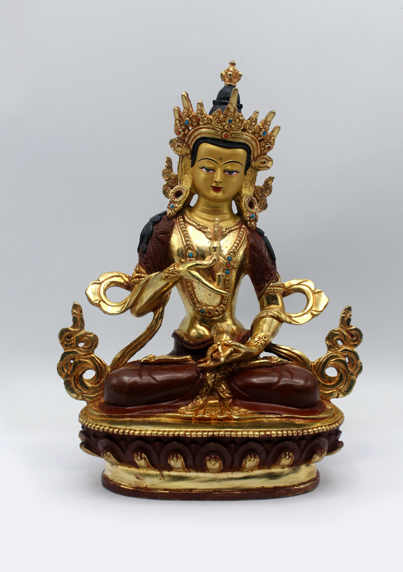 Partly Gold Plated Copper Vajrasattva 9" H