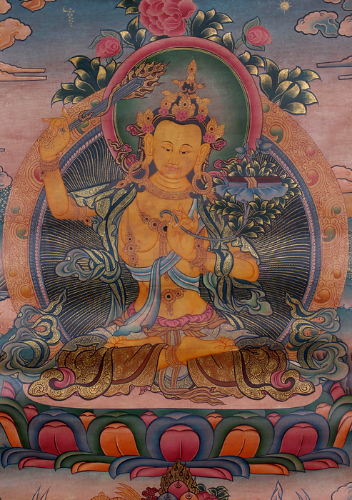 Manjushree Brocade Thangka Painting