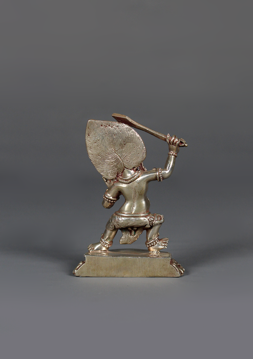 Sterling Silver 925  Khadga Pani Mahankal Statue 9 cm