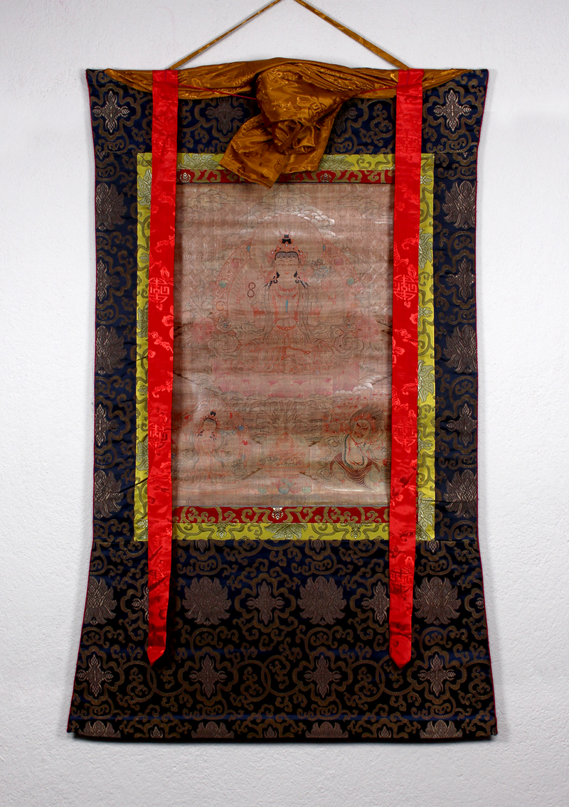 Chenrezig Brocade Thangka Painting