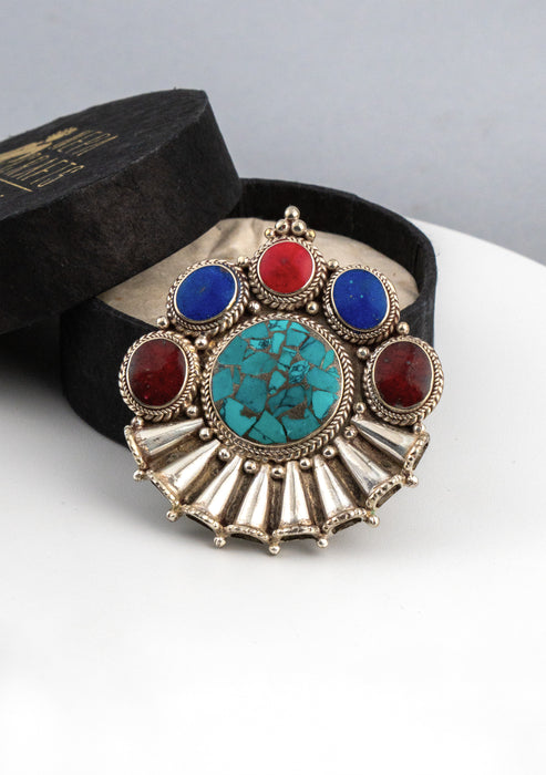 925 Sterling Silver Himalayan Mosaic Pendant