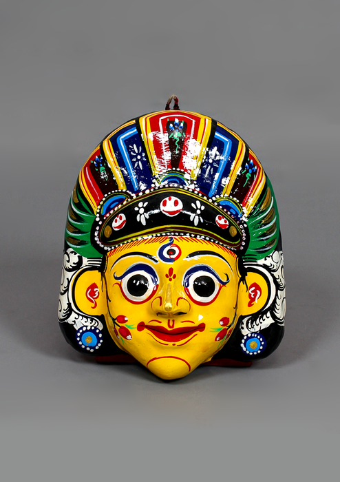 Handpainted Brahmayani Paper Mache Hanging Mask