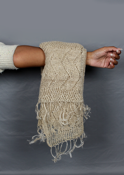 Handcrafted Ecofriendly Nettle Yarn Woven Pattern Shawl