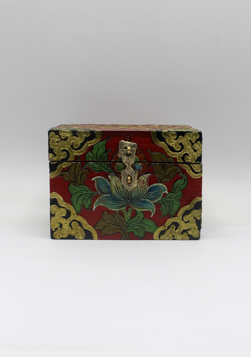 Handpainted Tibetan Wooden Boxes with Endless Knot- Small