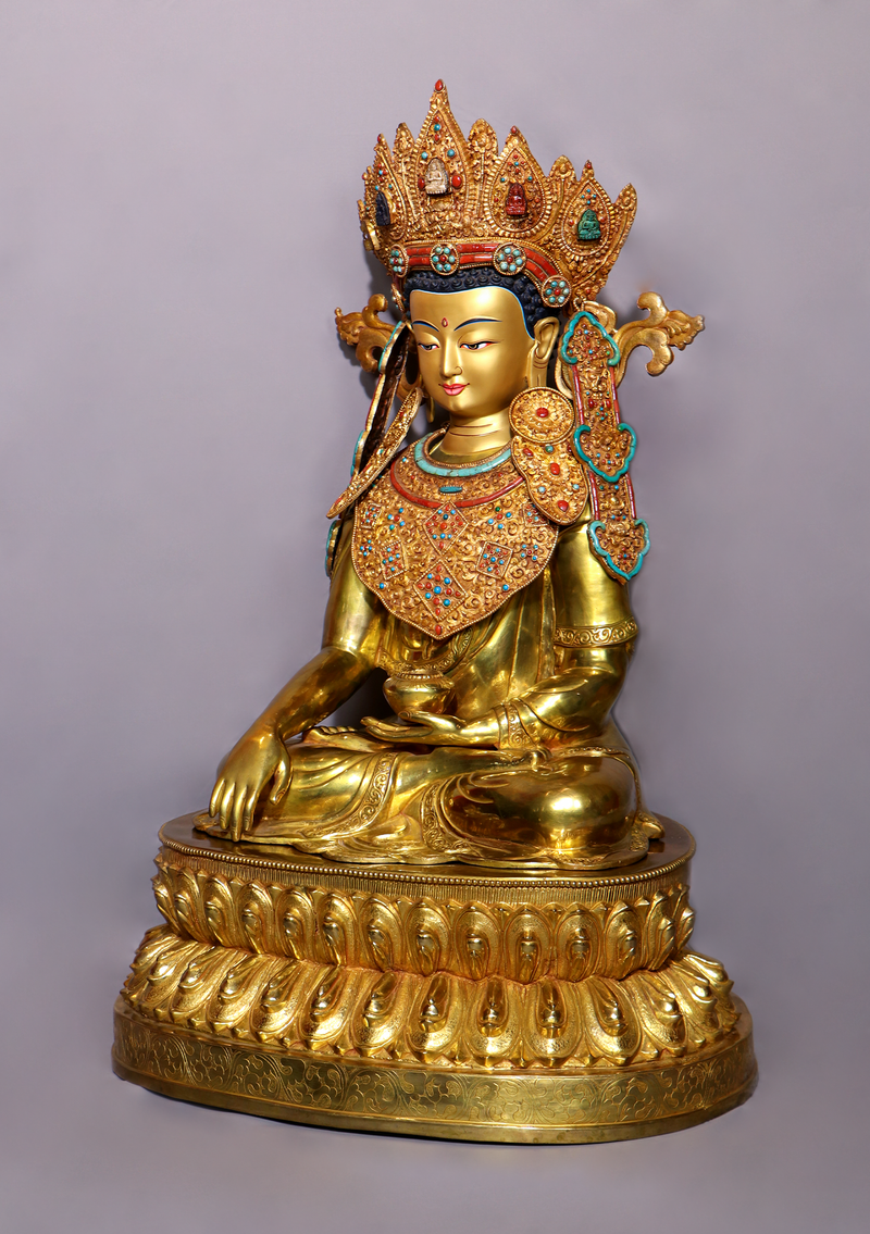 Masterpiece 24K Crown Buddha Statue 27" H