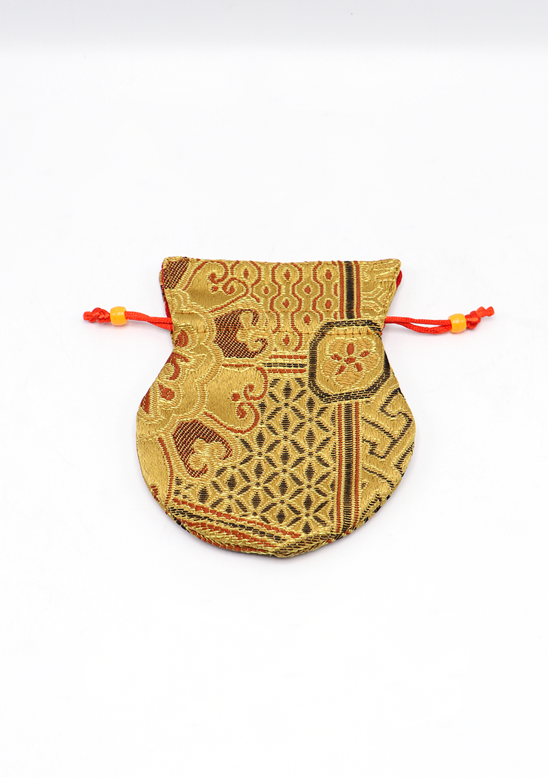 Brocade Drawstring Multicolor Mala Bag Pouch
