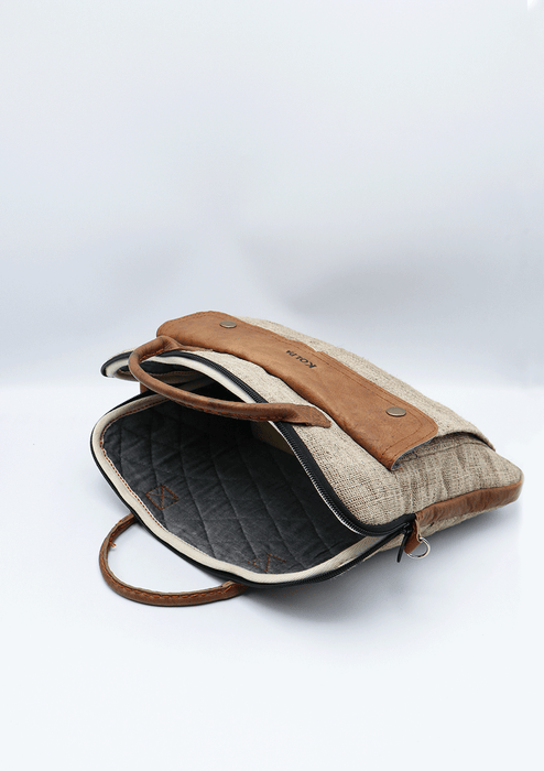 Handcrafted Nettle with Leather Dolpa Laptop Bag SINGLE PIECE