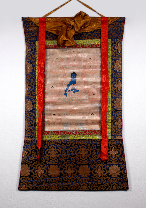 Medicine Buddha Brocade Thangka Painting