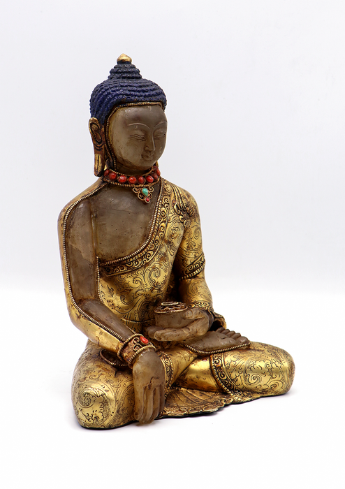 Crystal Shakyamuni Buddha Statue 9"H