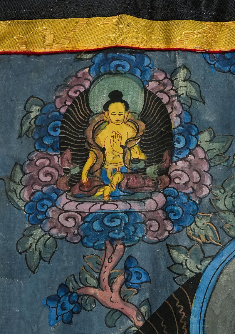Shakyamuni Buddha Old Thangk aPainting with Brocade