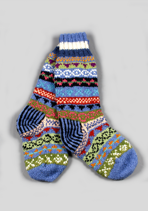 Handknitted Purple Woolen Knee High Socks