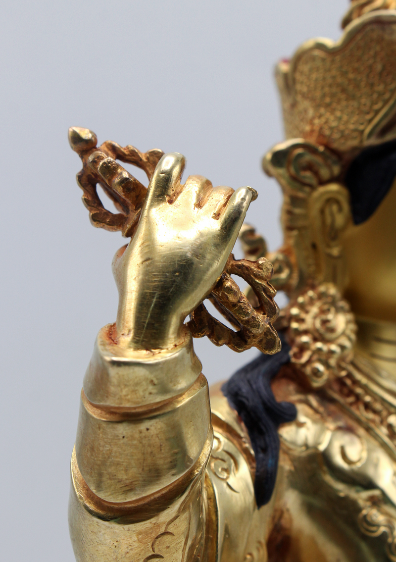 Fully Gold Plated Standing Guru Padmasambhava 11"H