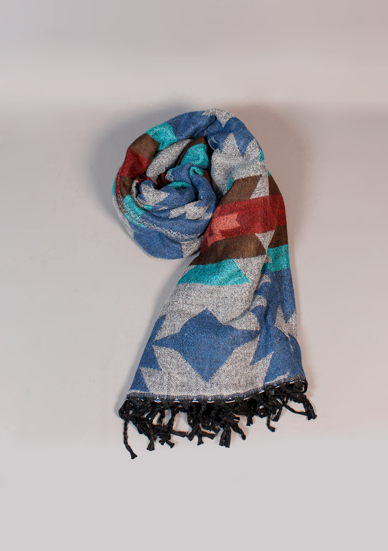 Handloomed Himalayan Geometric Motif Pattern Shawl