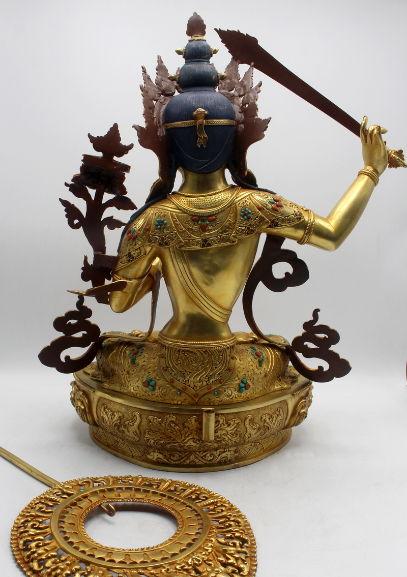 Masterarts 24 K Gold Plated TheManjushree Statue 21"H