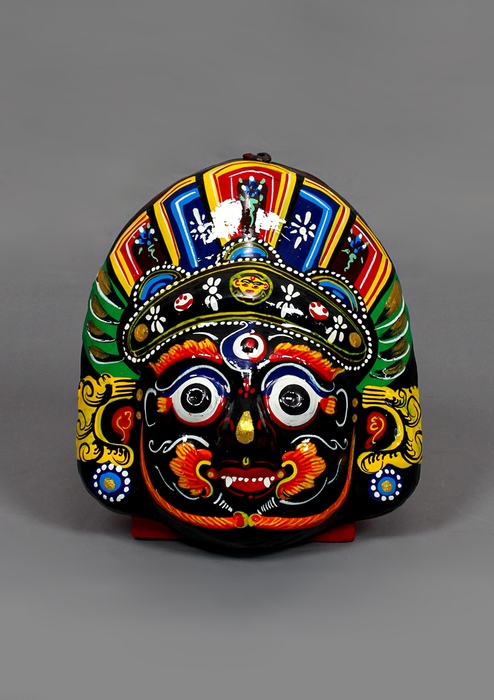 Handpainted Bhairava Paper Mache Wall Hanging Mask