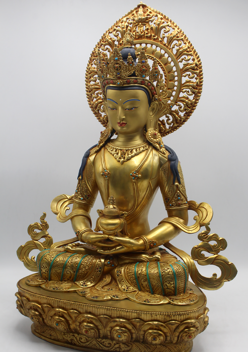 Masterarts 24 K Gold  Apparmita  21"H Sculpture Buddhist Deity
