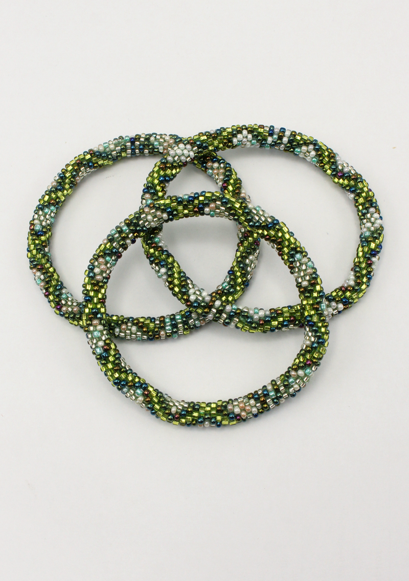 Roll on Beads Bright Green Bracelet