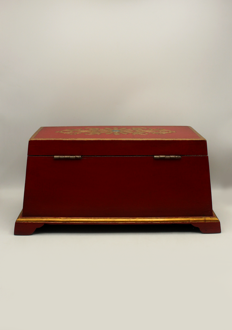 Handpainted Tibetan Snow Lion Wooden Box- Exra Large