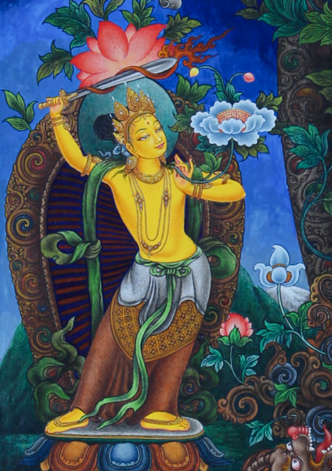 Standing Green Tara With Deities Thangka Painting Masterarts