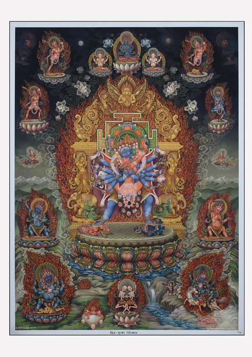 Newari Pauba Chakrasamvara Print Signed by Sundar Sinkhwal