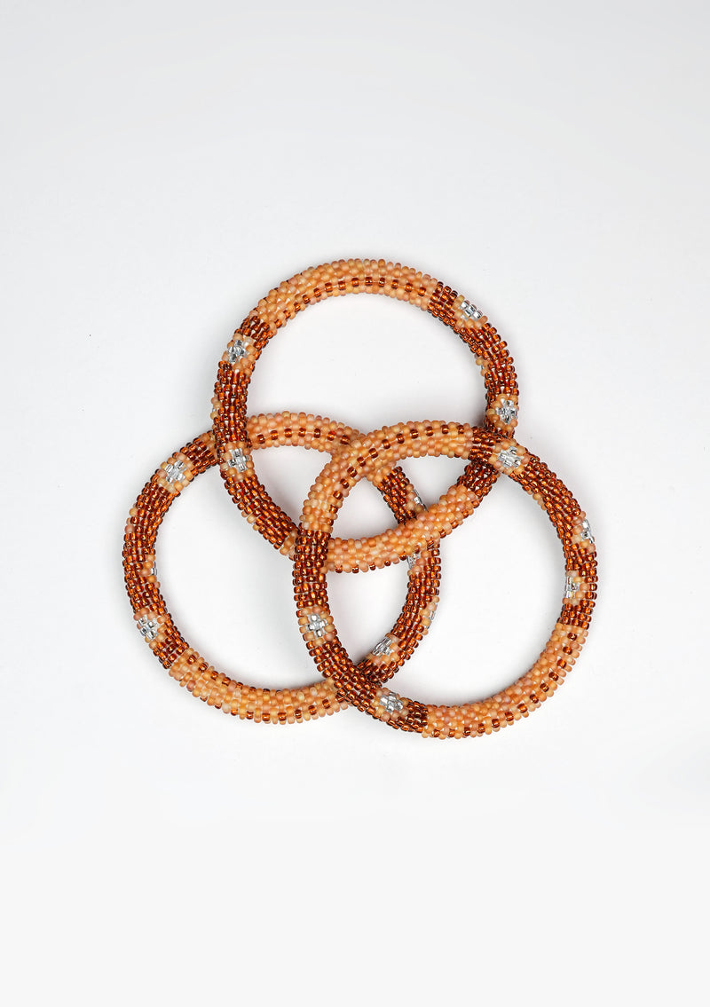 Honey Caramel Nepalese Roll Bead Bracelet – Fair Trade Jewelry