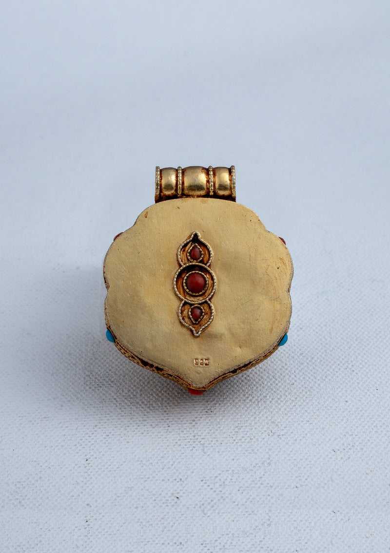 925 Silver Dzambhala Tibetan Ghau with Gold Plating