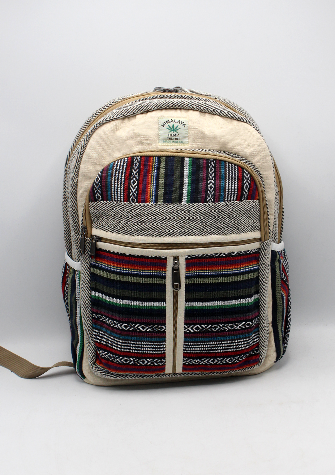 Hemp Cotton Bhutanese Design Stripe Rucksack — NepaCrafts Product