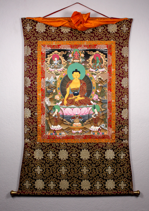 Shakyamuni Buddha Brocade Thangka Painting
