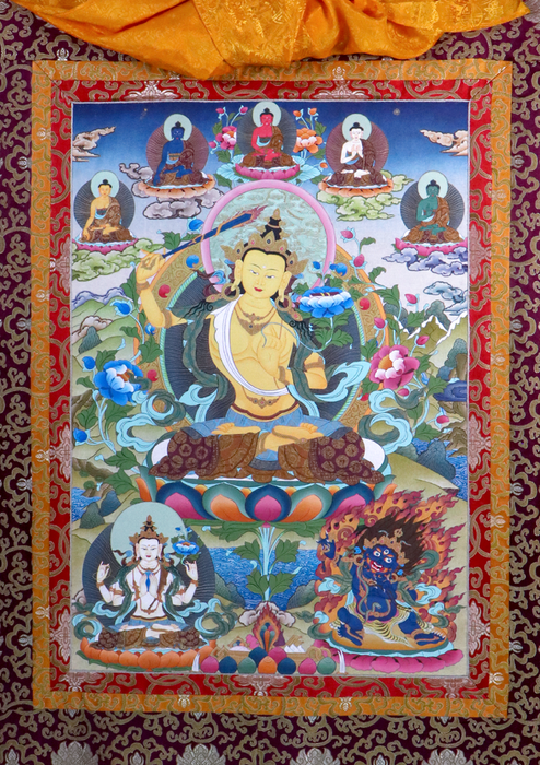 Manjushree Brocade Thangka Painting