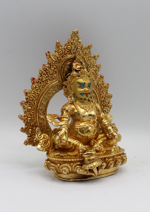 Jambhala God of Wealth 24 K Gold Statue Kubera