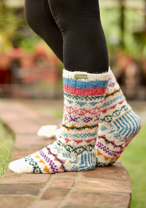 Beautifully Hand knit Knee High Woolen Socks, Thermals Woolen Socks —  NepaCrafts Product