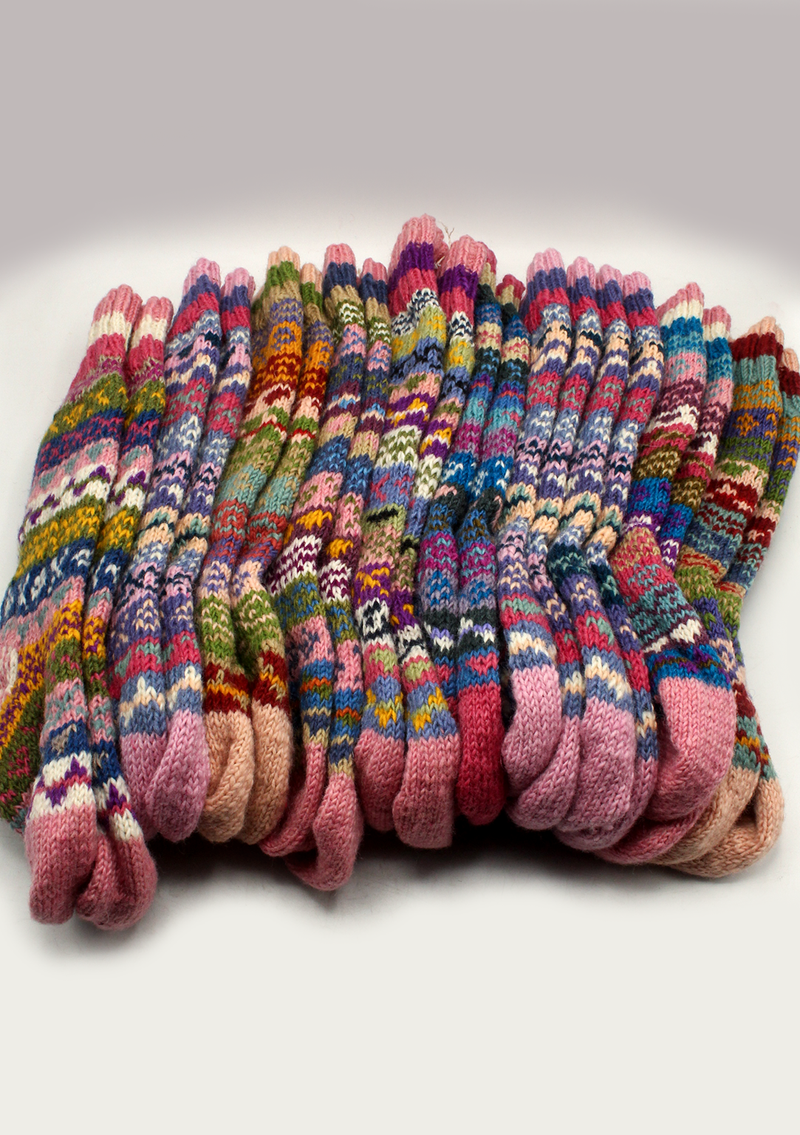 Handknitted Multicolor Woolen Knee High Socks