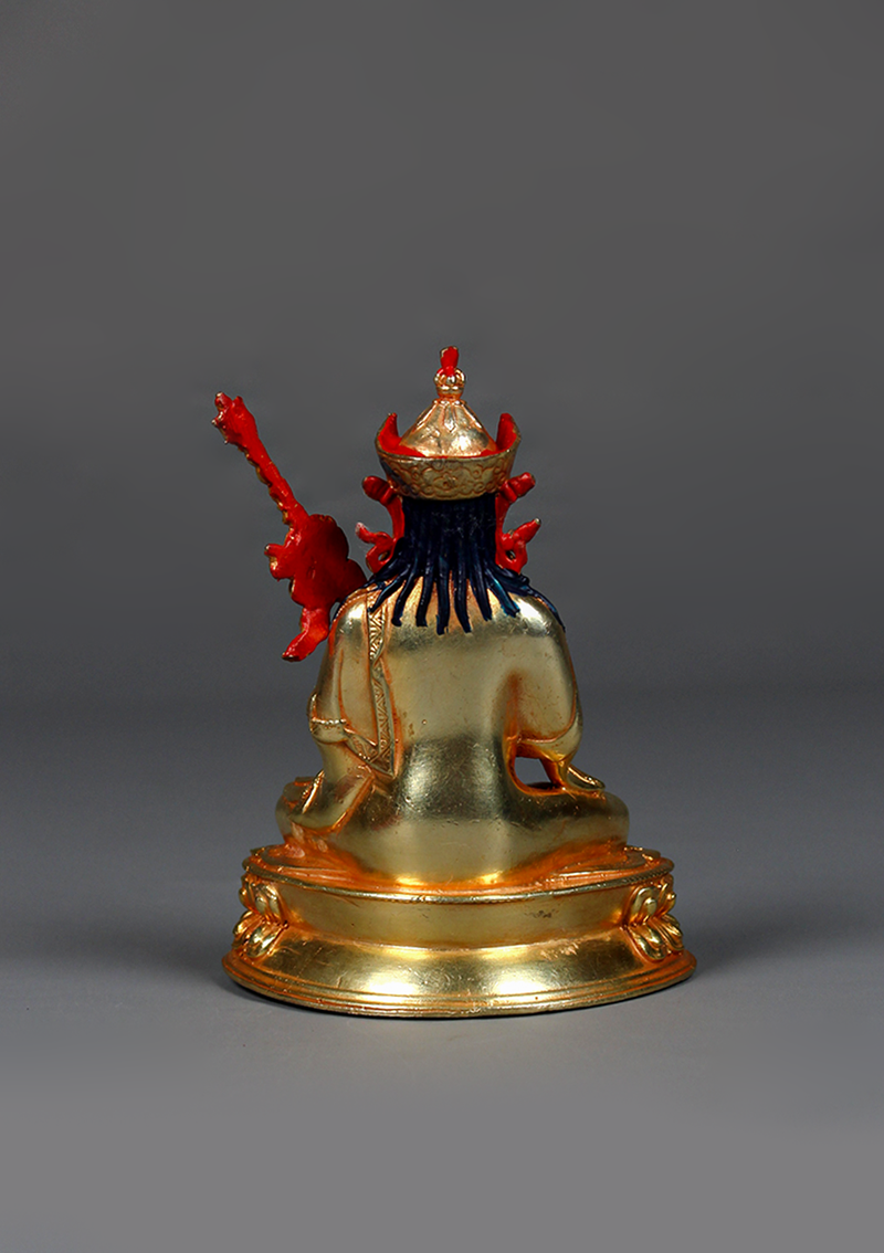 Fully Gold Electroplated Guru Rinpoche Statue 4"