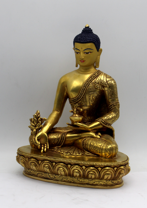 Masterpiece 24 K Gold Medicine Buddha Statue 11" H