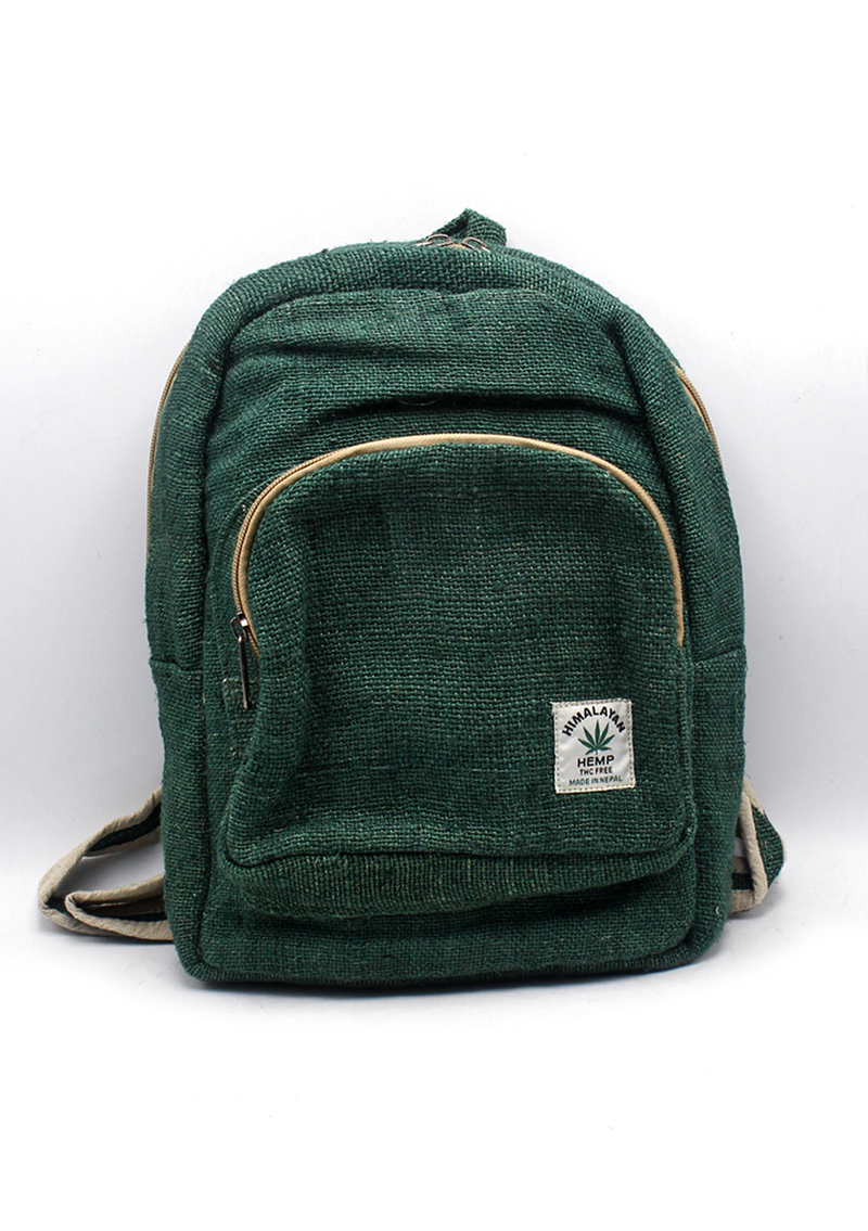Natural and Earthy Green Hemp Backpack