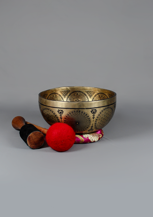 White Tara  Thangka Painting Singing Bowl E Note Purple