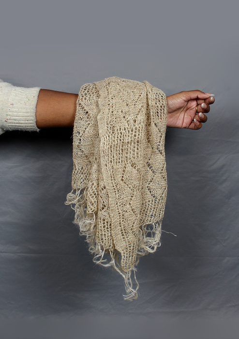 Handcrafted Ecofriendly Nettle Yarn Woven Pattern Shawl
