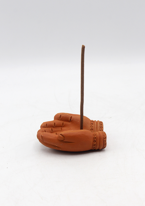 Hand Shaped Terracotta Incense Burner